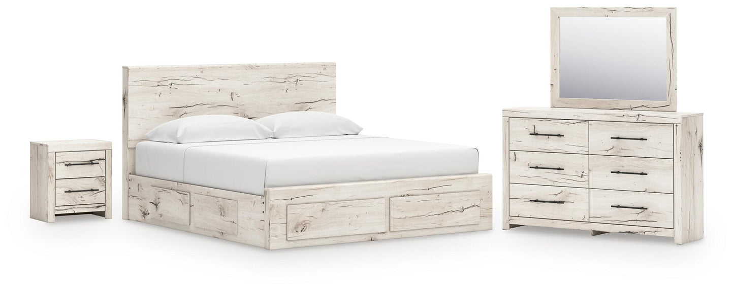 Lawroy  Panel Storage Bed, Dresser, Mirror And Nightstand