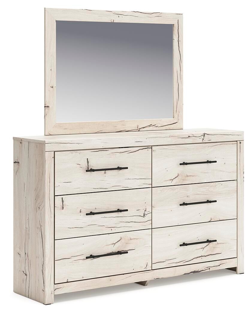 Lawroy  Panel Bed, Dresser And Mirror