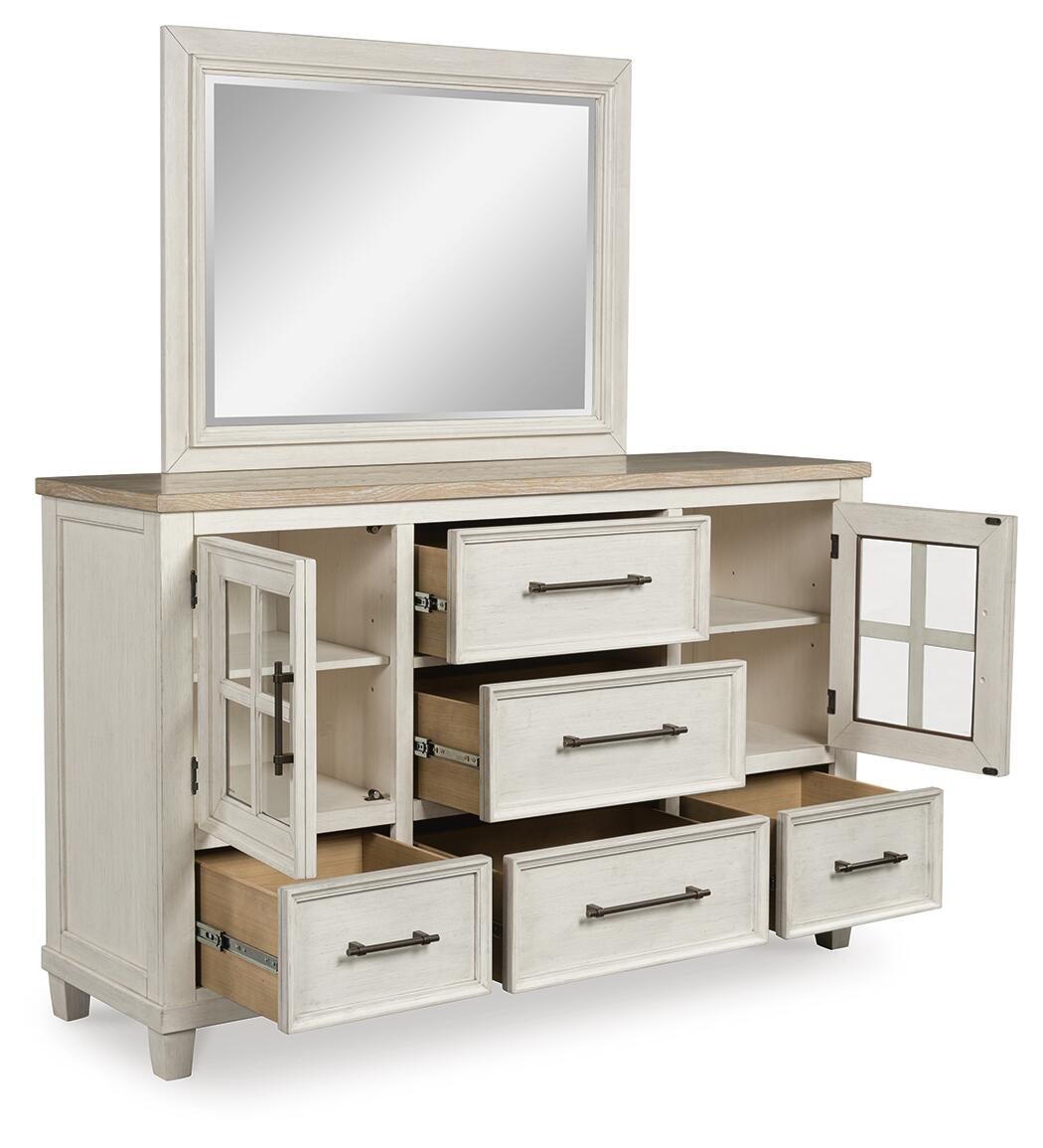 Shaybrock California  Panel Bed, Dresser And Mirror