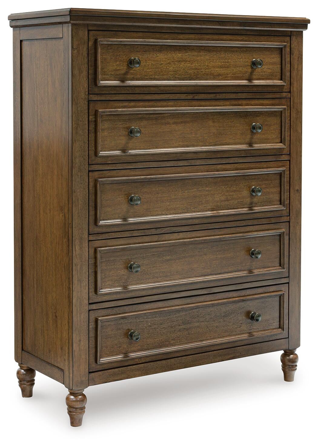 Sturlayne California  Upholstered Panel Bed, Dresser, Mirror, Chest And Nightstand