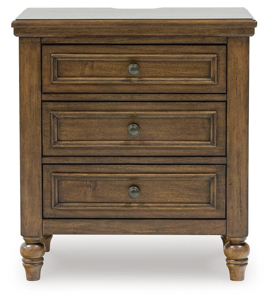 Sturlayne California  Upholstered Panel Bed, Dresser, Mirror, Chest And Nightstand