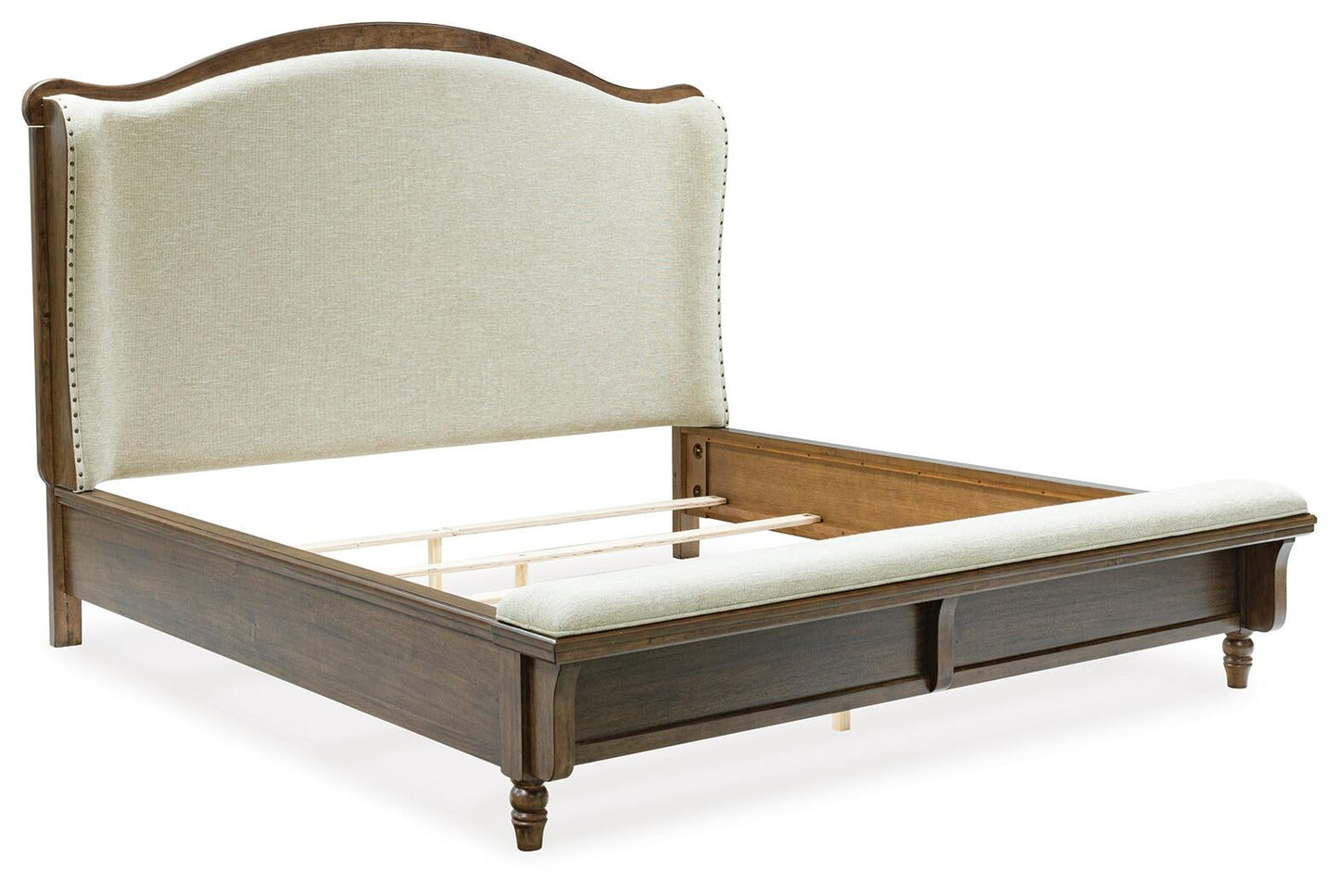 Sturlayne California  Upholstered Panel Bed, Dresser, Mirror, Chest And Nightstand
