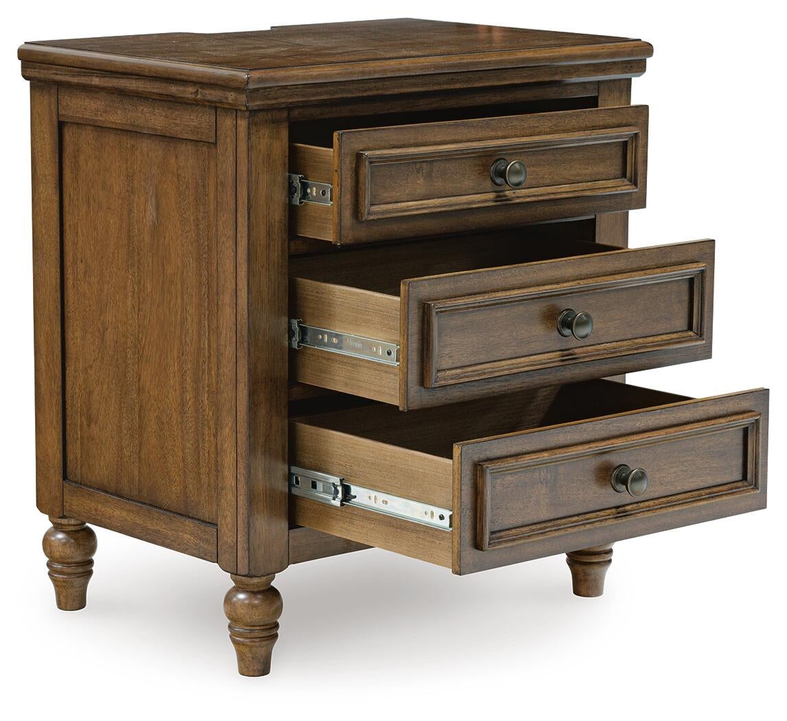 Sturlayne California  Upholstered Panel Bed, Dresser, Mirror, Chest And Nightstand