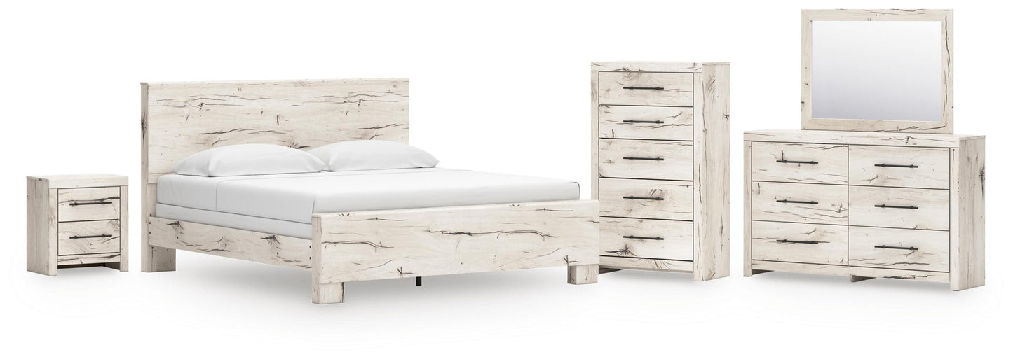 Lawroy  Panel Bed, Dresser, Mirror, Chest And Nightstand