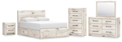 Lawroy  Panel Storage Bed, Dresser, Mirror, Chest And Nightstand