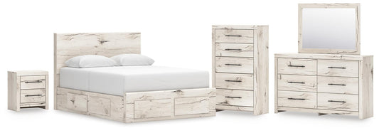 Lawroy  Panel Storage Bed, Dresser, Mirror, Chest And Nightstand