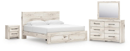 Lawroy  Panel Storage Bed, Dresser, Mirror And Nightstand