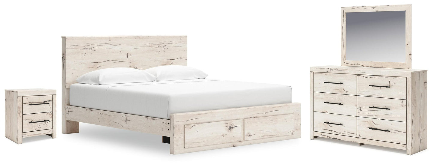Lawroy  Panel Storage Bed, Dresser, Mirror And Nightstand