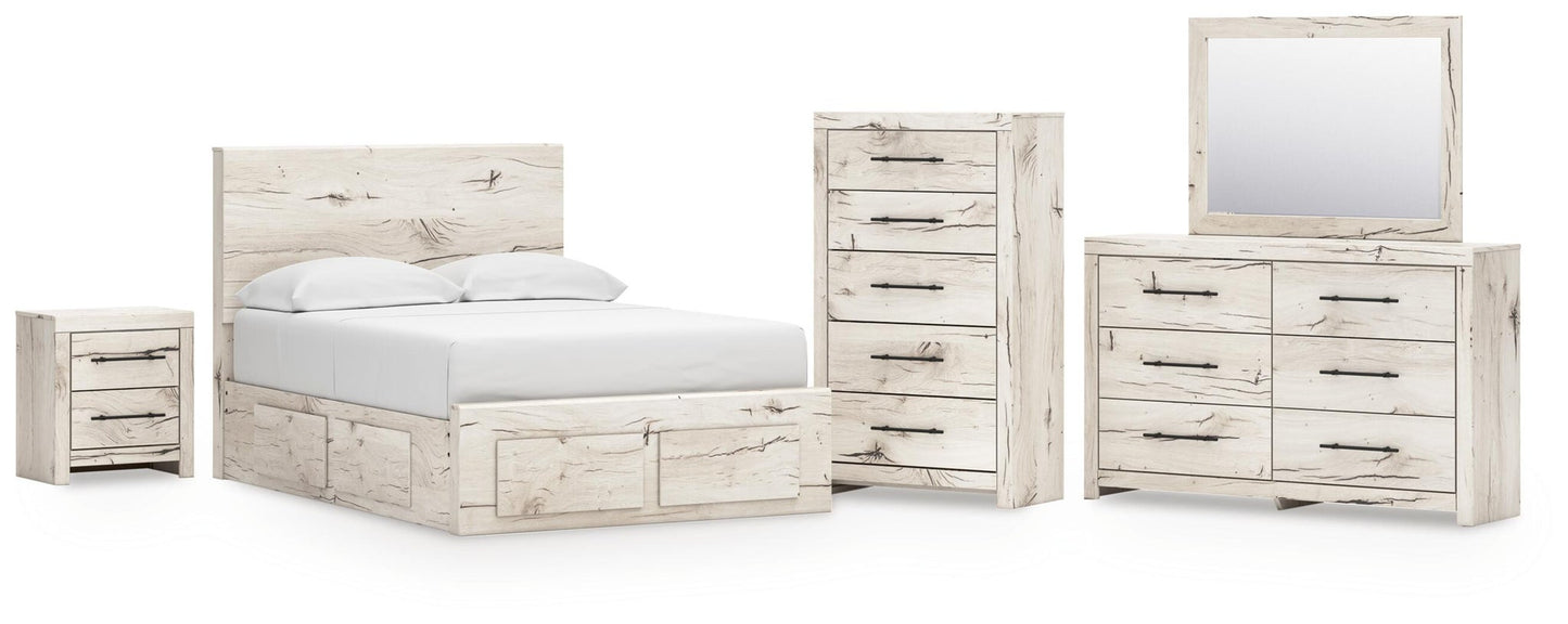 Lawroy  Panel Storage Bed, Dresser, Mirror, Chest And Nightstand