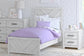 Cayboni  Panel Bed With Mirrored Dresser