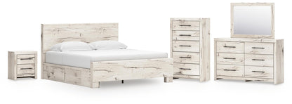 Lawroy  Panel Bed With Storage, Dresser, Mirror, Chest And Nightstand