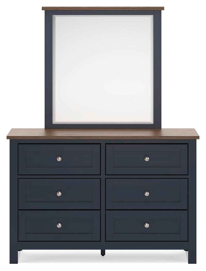 Landocken  Panel Bed, Dresser And Mirror