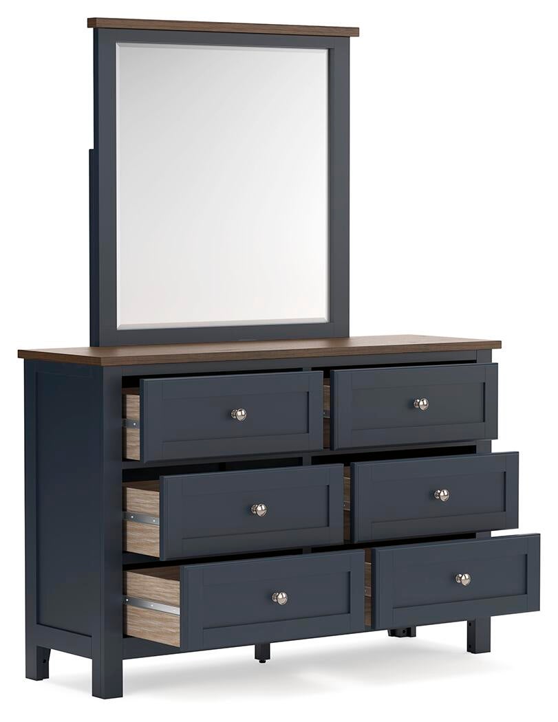Landocken  Panel Bed, Dresser And Mirror