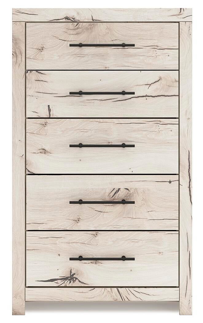 Lawroy  Panel Bed With Storage, Dresser, Mirror, Chest And Nightstand