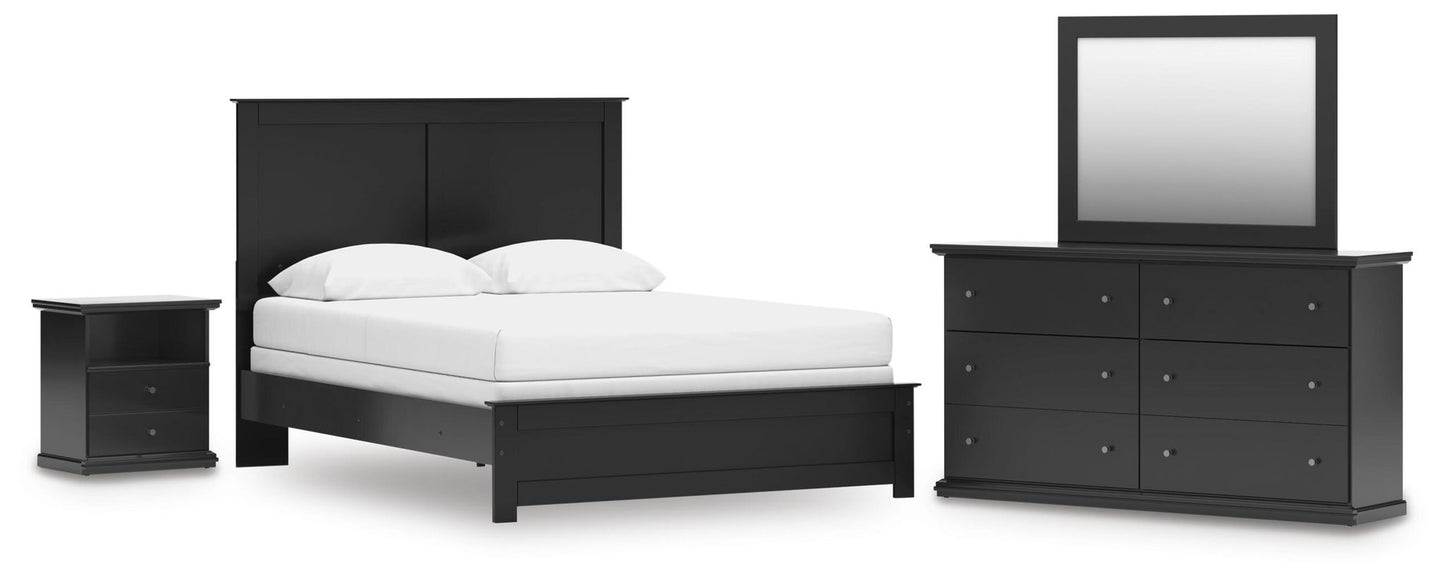 Maribel  Panel Bed, Dresser, Mirror And Nightstand