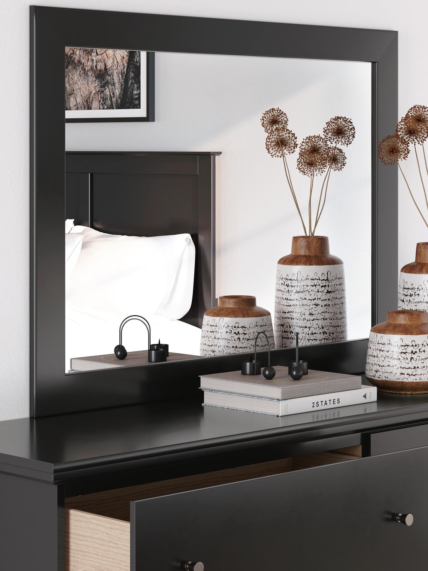 Maribel  Panel Bed, Dresser, Mirror And Nightstand