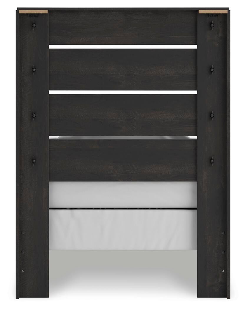 Hollivern  Panel Bed, Dresser, Mirror, Chest And Nightstand
