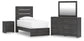 Delmorta  Panel Bed, Dresser, Mirror And Nightstand