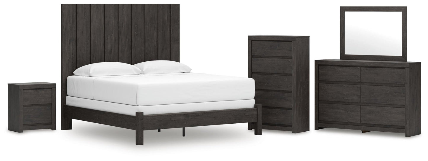 Parlayon  Panel Bed, Dresser, Mirror, Chest And Nightstand
