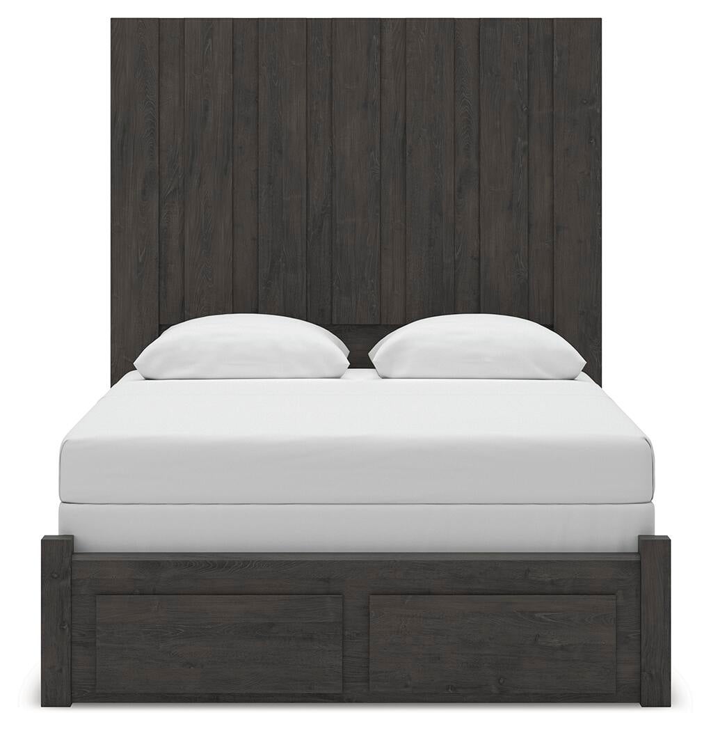 Parlayon  Panel Storage Bed, Dresser And Mirror