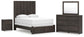 Parlayon  Panel Storage Bed, Dresser, Mirror And Nightstand