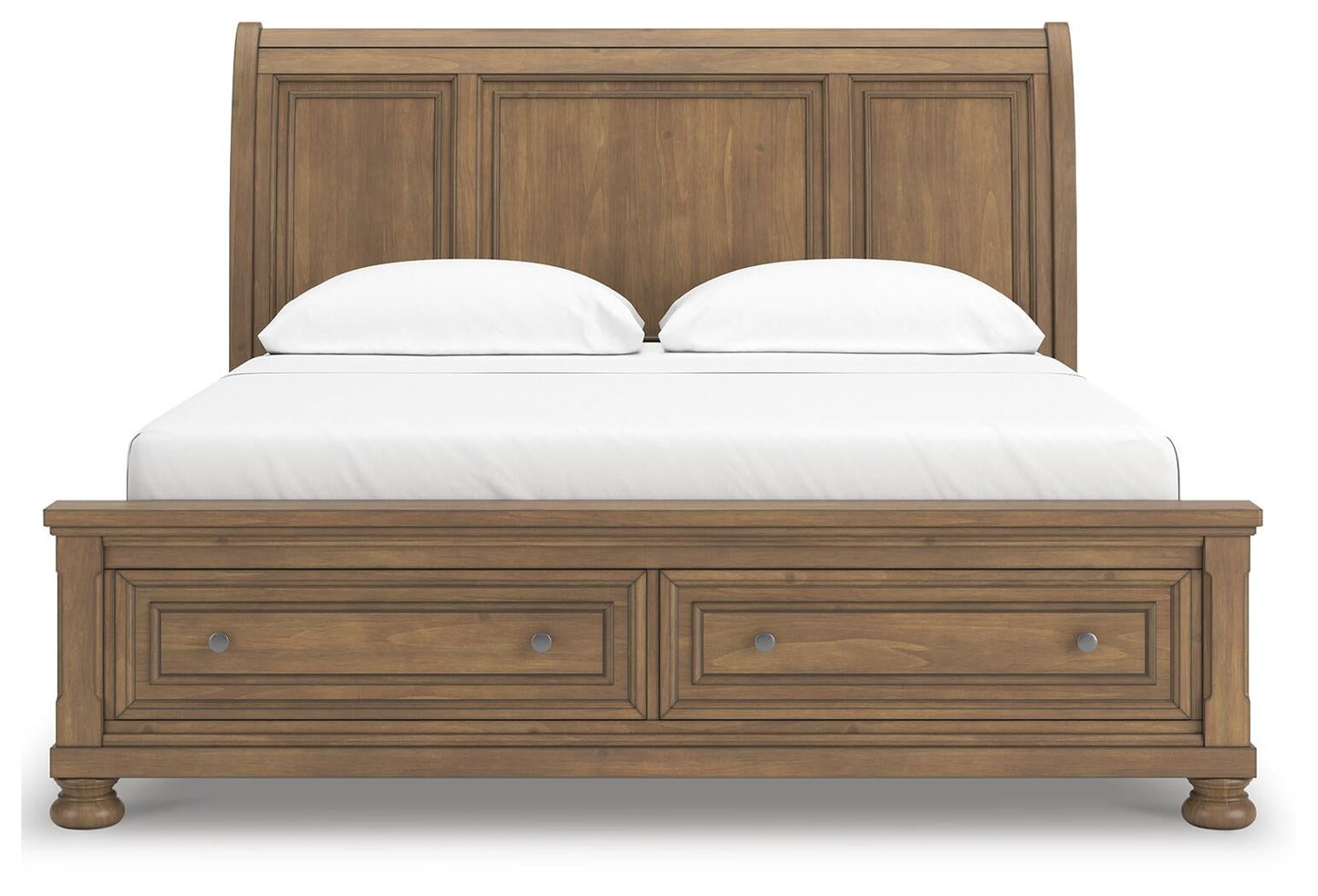 Vandenmore California  Storage Sleigh Bed With Mirrored Dresser And Nightstand