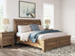 Vandenmore California  Storage Sleigh Bed With Mirrored Dresser And Nightstand