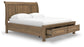 Vandenmore California  Storage Sleigh Bed With Mirrored Dresser, Chest And Nightstand