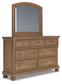 Vandenmore California  Panel Bed With Mirrored Dresser, Chest And Nightstand