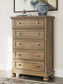 Vandenmore California  Panel Bed With Mirrored Dresser, Chest And Nightstand