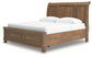 Feddinger  Storage Sleigh Bed With Mirrored Dresser And Nightstand