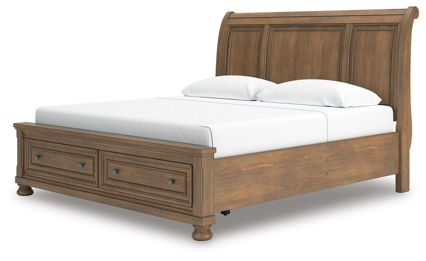 Feddinger  Storage Sleigh Bed With Mirrored Dresser, Chest And Nightstand