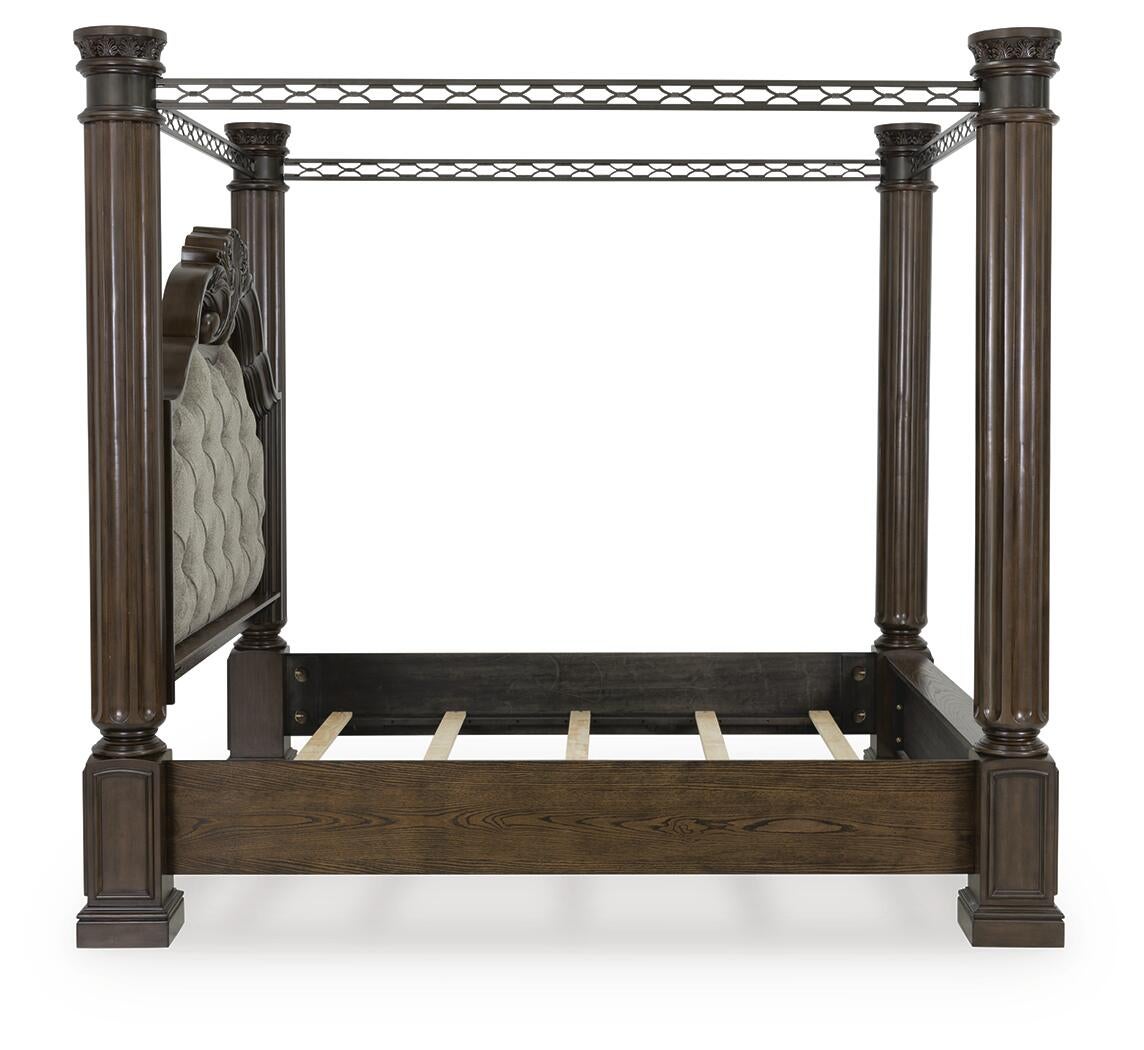 Maylee  Canopy Bed, Dresser And Mirror