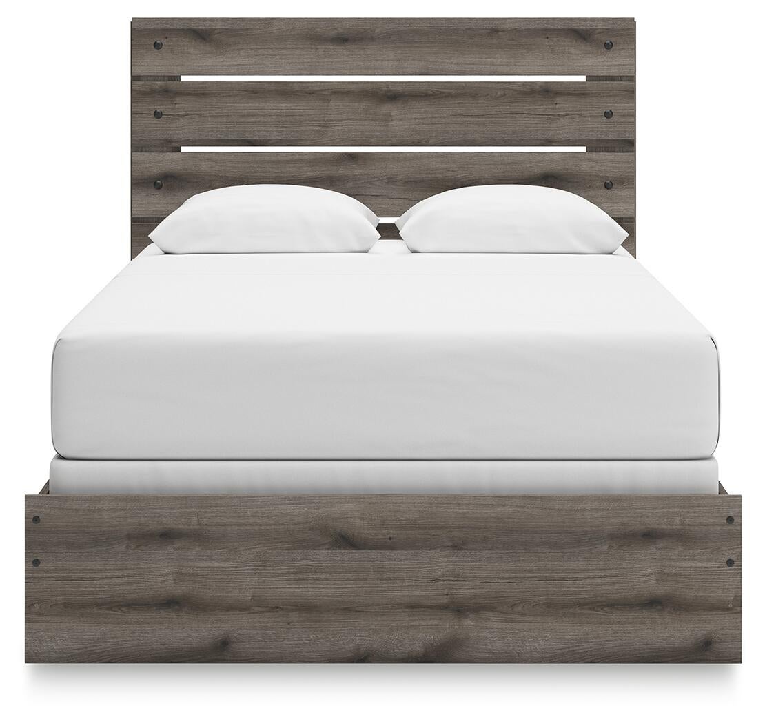 Graystorm  Panel Bed, Dresser, Mirror, Chest And Nightstand