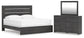 Delmorta  Panel Bed, Dresser And Mirror