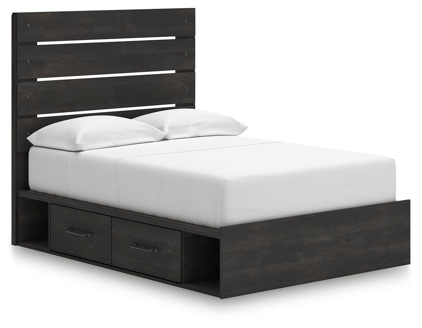Delmorta  Panel Storage Bed, Dresser, Mirror And Nightstand