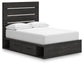Delmorta  Panel Storage Bed, Dresser, Mirror And Nightstand
