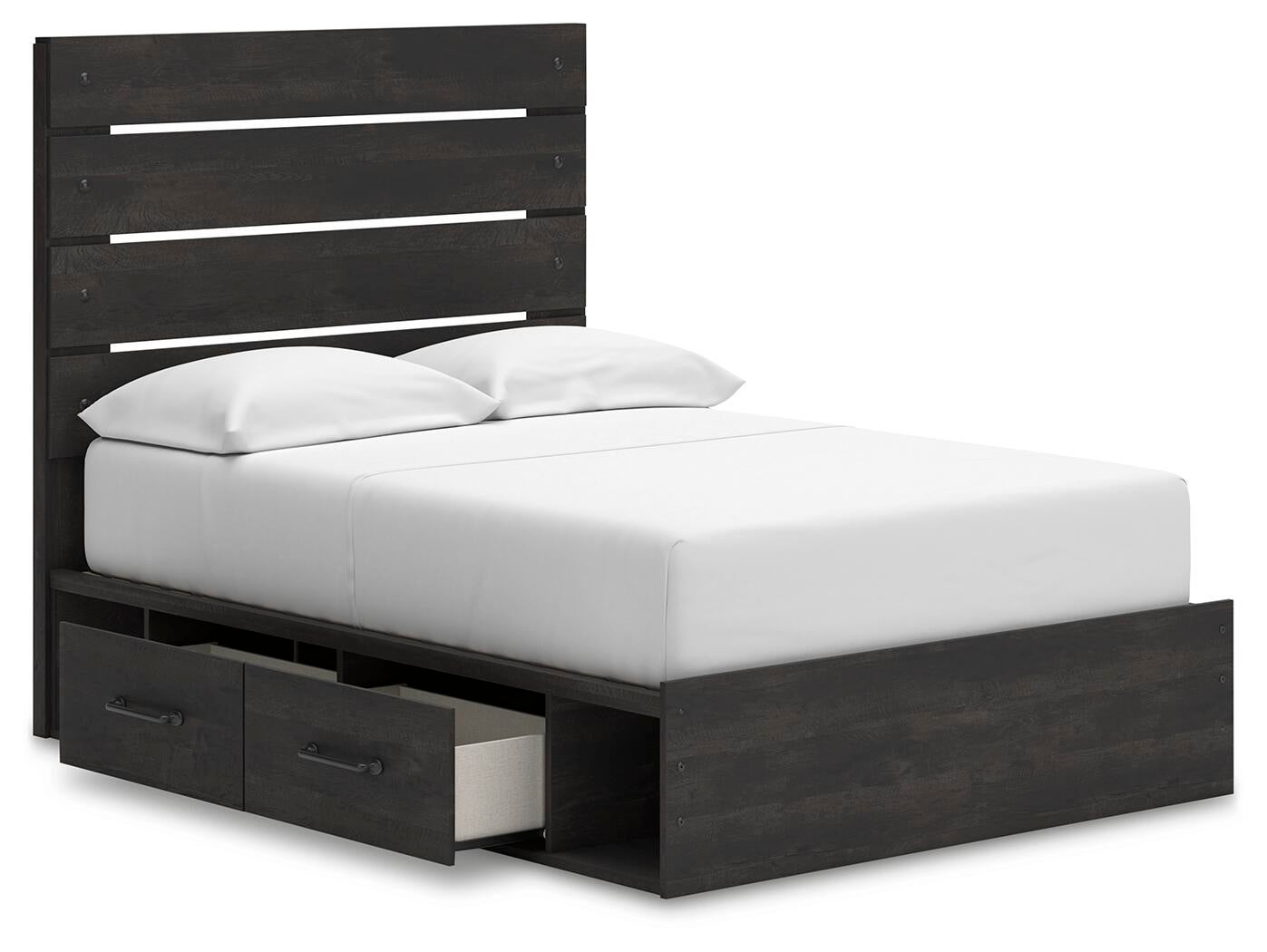 Delmorta  Panel Storage Bed, Dresser, Mirror And Nightstand
