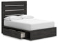 Delmorta  Panel Storage Bed, Dresser, Mirror And Nightstand