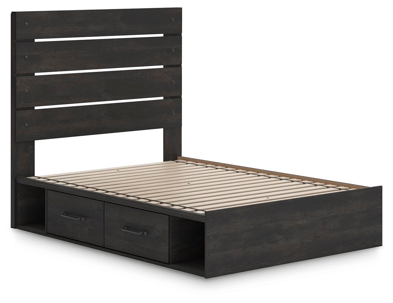 Delmorta  Panel Storage Bed, Dresser, Mirror And Nightstand