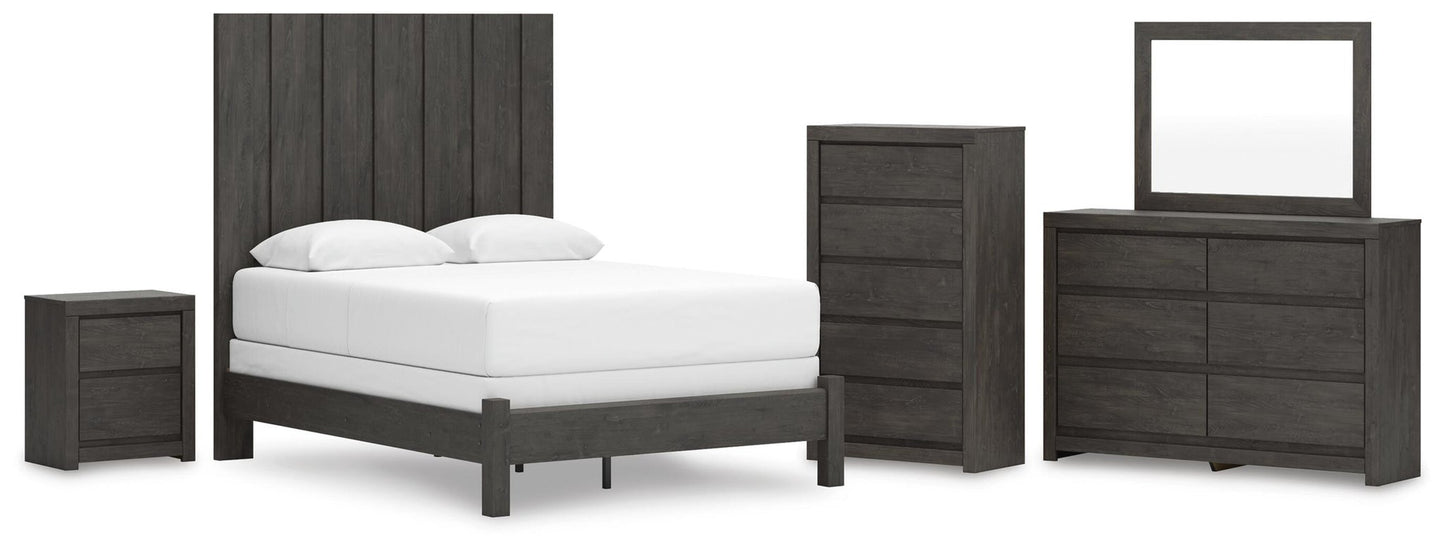 Fraluna  Panel Bed, Dresser, Mirror, Chest And Nightstand