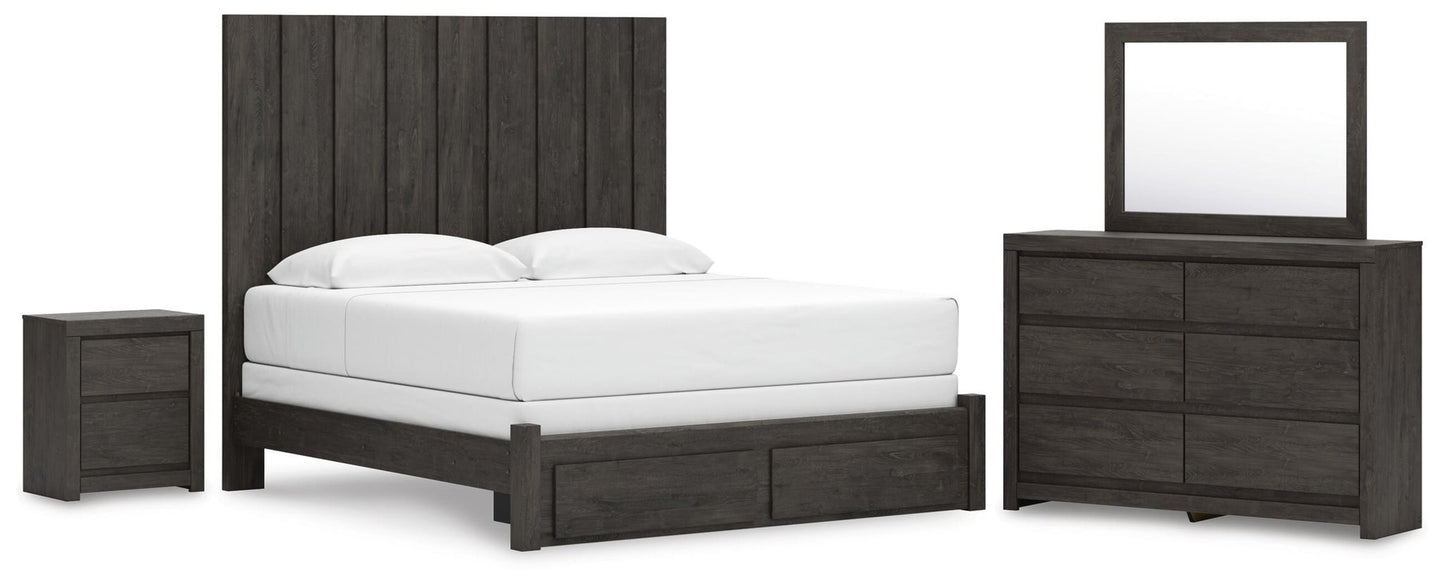 Fraluna  Panel Storage Bed, Dresser, Mirror And Nightstand