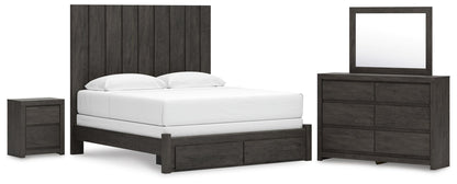 Fraluna  Panel Storage Bed, Dresser, Mirror And Nightstand
