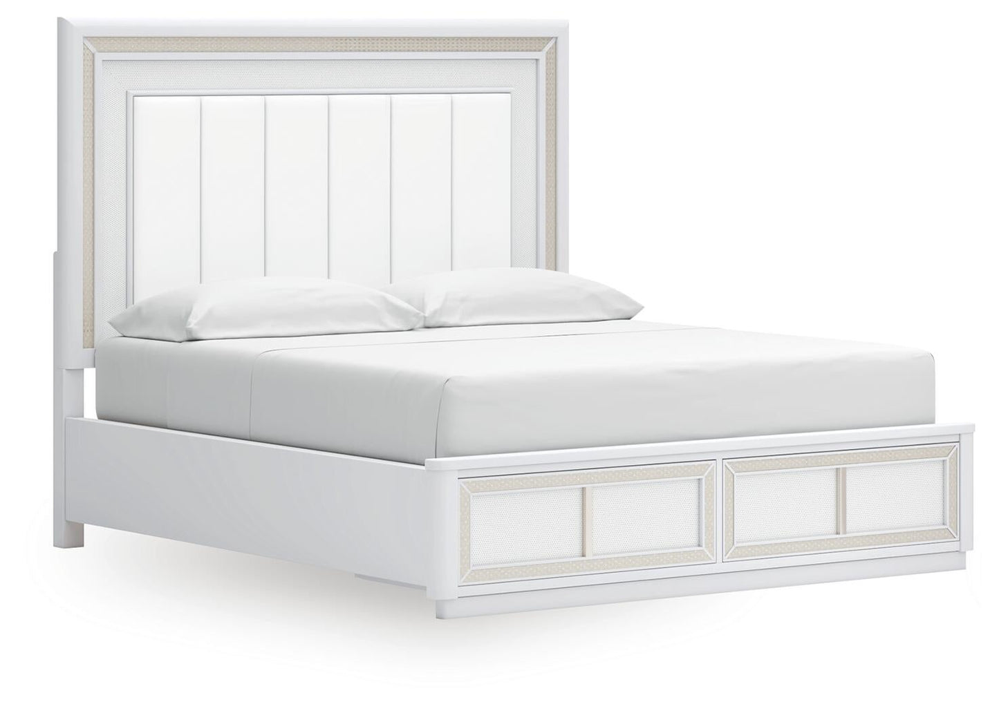 Chalanna California  Upholstered Storage Bed, Dresser, Mirror And Nightstand