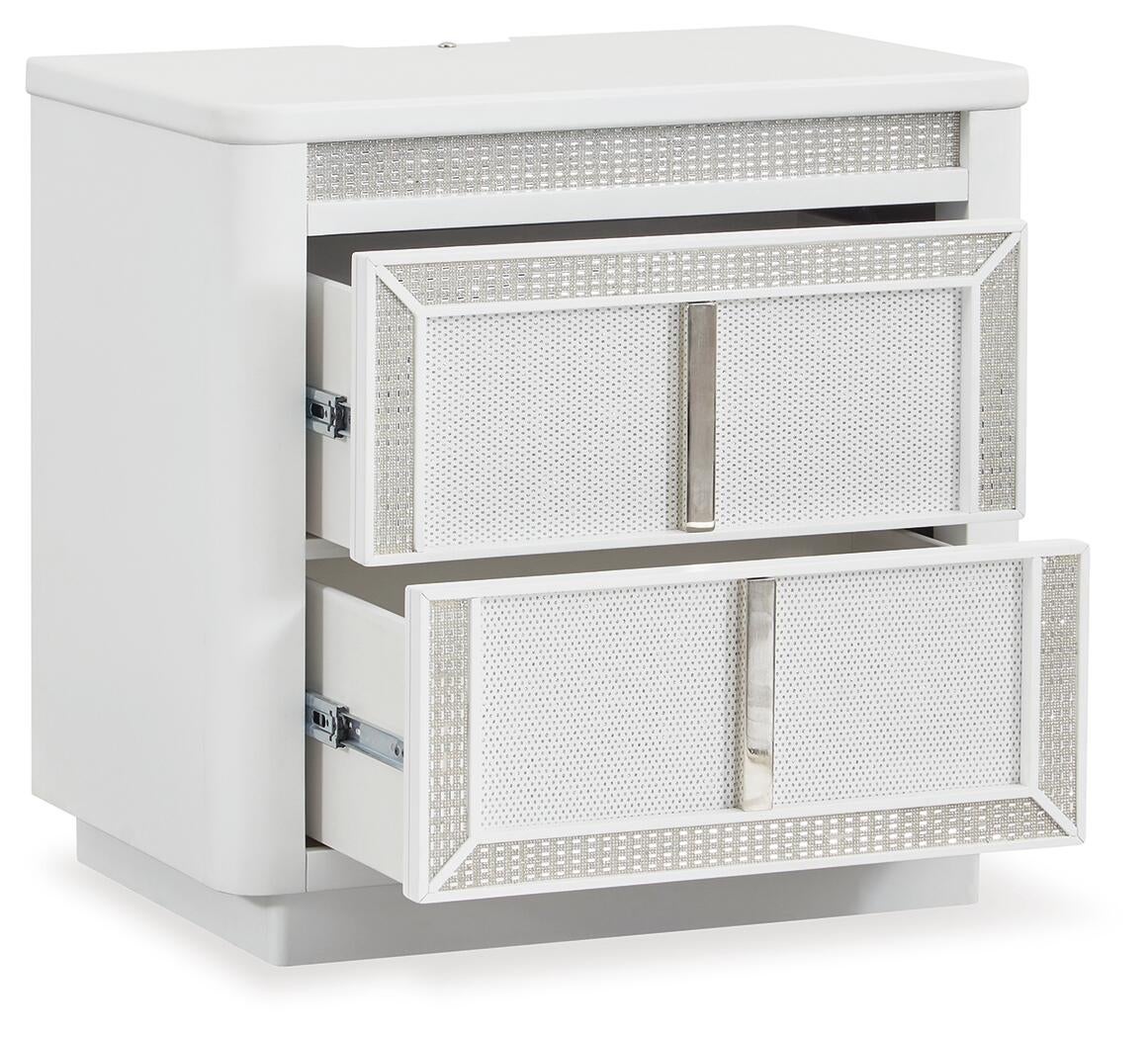 Chalanna California  Upholstered Storage Bed, Dresser, Mirror And Nightstand