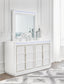 Chalanna California  Upholstered Storage Bed, Dresser, Mirror And Nightstand