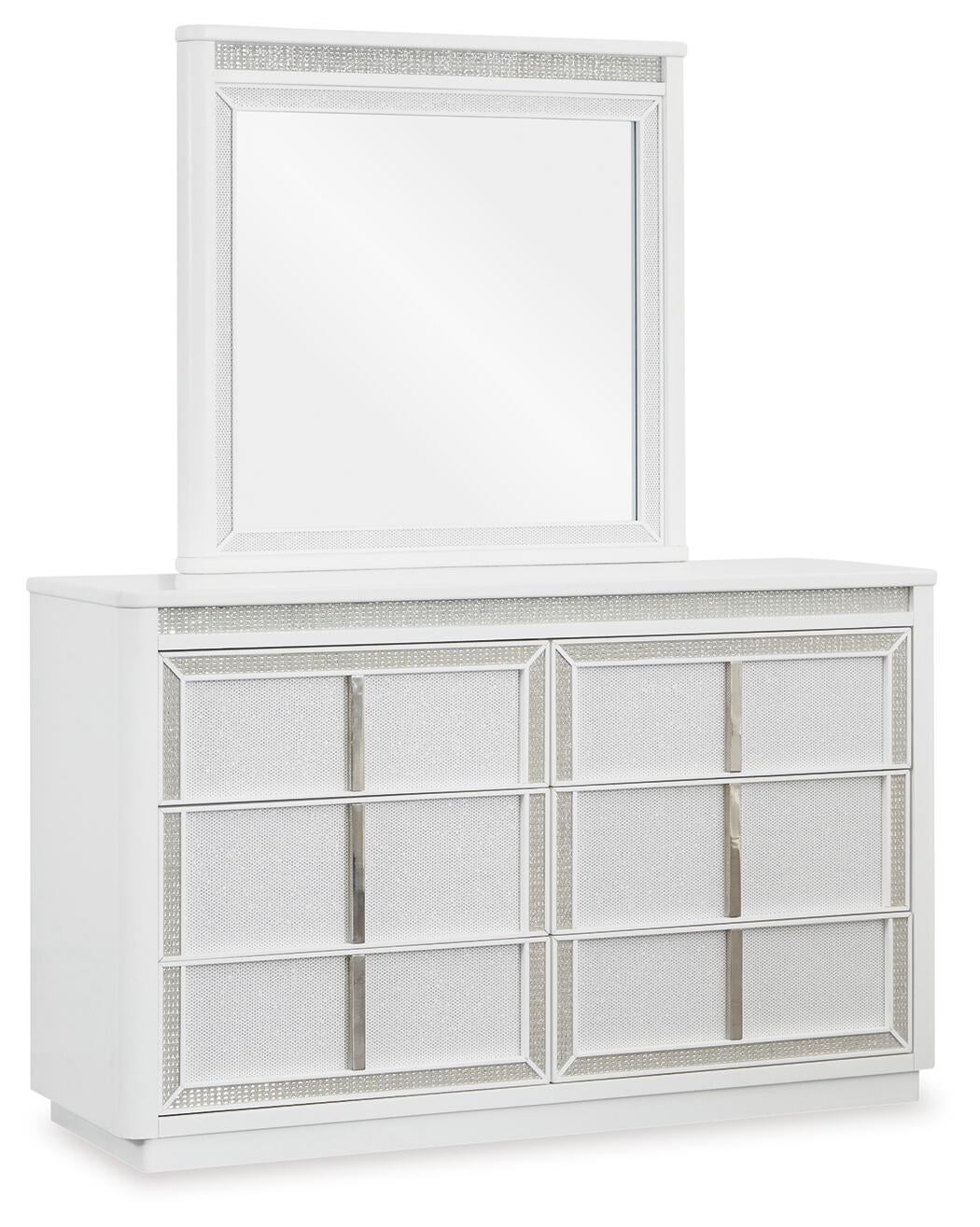 Chalanna California  Upholstered Storage Bed, Dresser, Mirror, Chest And Nightstand