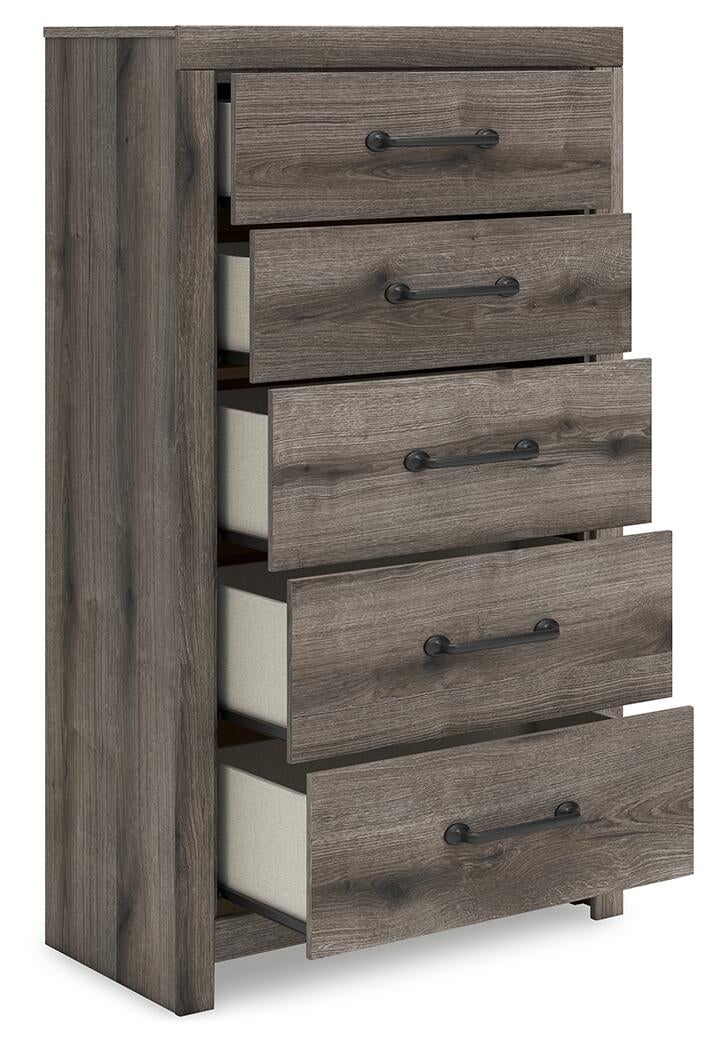 Urbanoore  Panel Bed, Dresser, Mirror, Chest And Nightstand