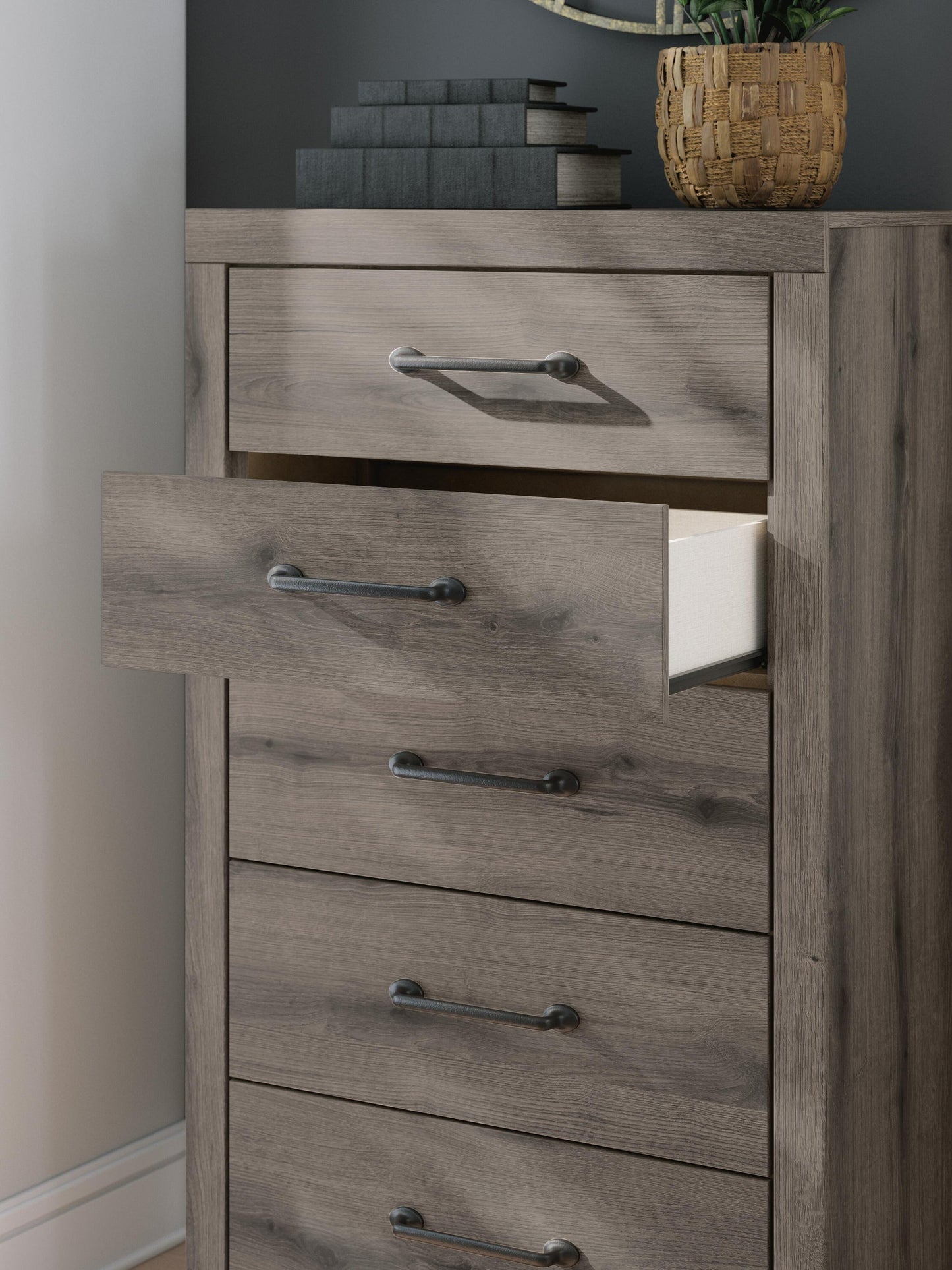 Urbanoore  Panel Bed, Dresser, Mirror, Chest And Nightstand