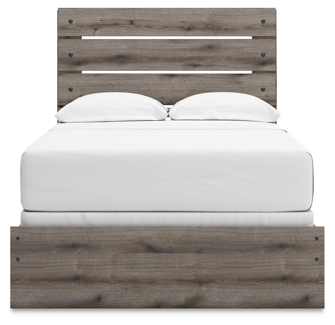 Graystorm  Panel Bed, Dresser, Mirror, Chest And Nightstand